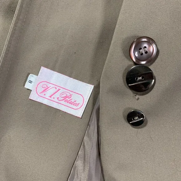 Vintage 80s 90s Khaki Long Beltless Classic Trench Coat Overcoat Raincoat - Picture 10 of 16